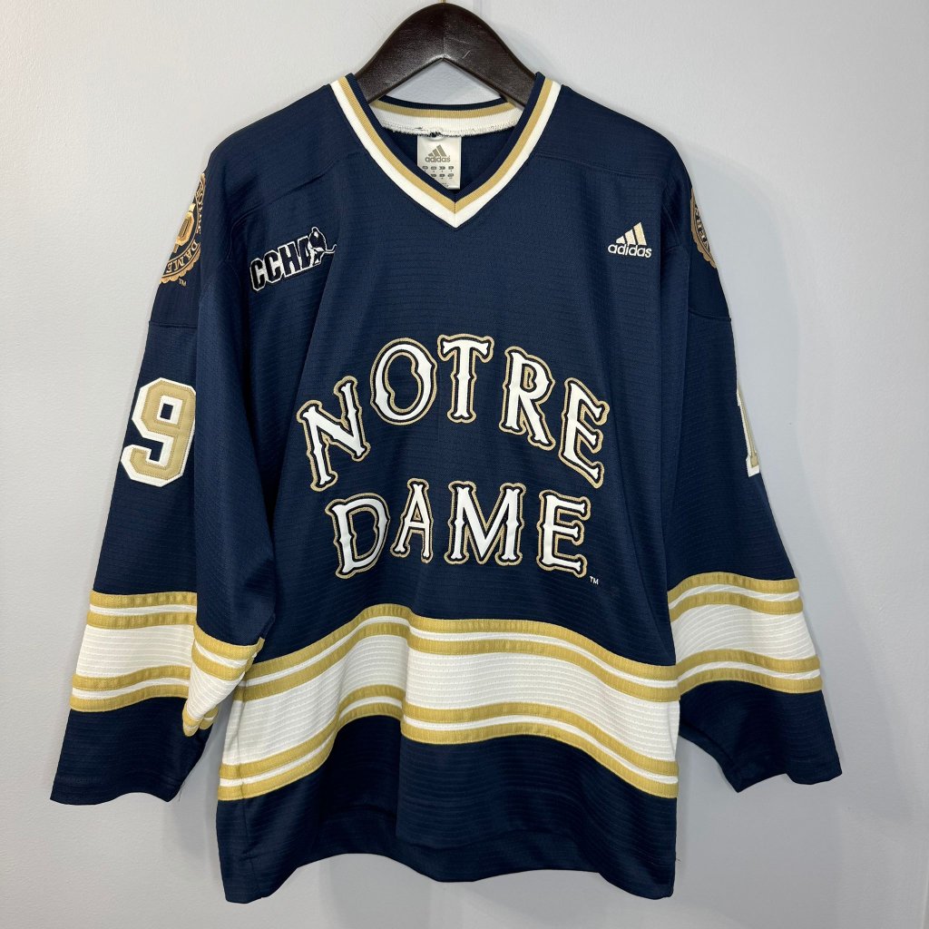Vintage Notre Dame Hockey Jersey  19 Mens S Adidas Fighting Irish Ccha